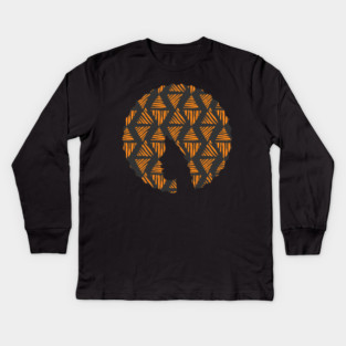 Afro Hair Woman with African Pattern, Black History Kids Long Sleeve T-Shirt
