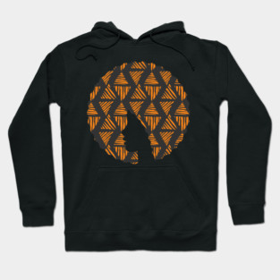 Afro Hair Woman with African Pattern, Black History Hoodie