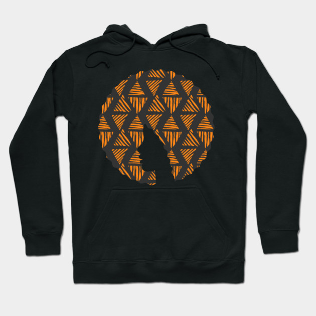 Afro Hair Woman with African Pattern, Black History Hoodie by logiamerch