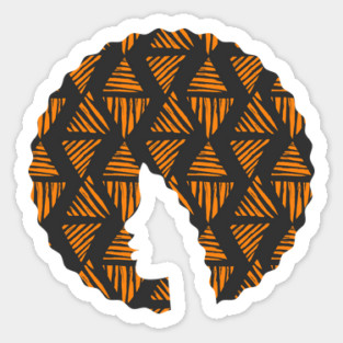 Afro Hair Woman with African Pattern, Black History Sticker