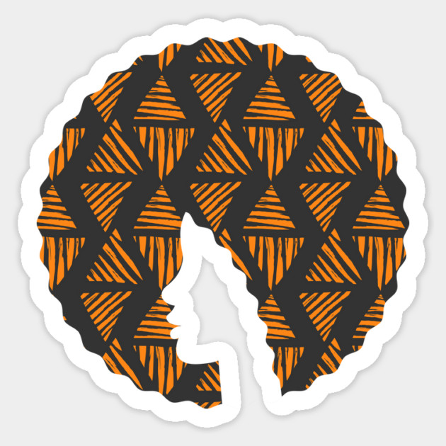Afro Hair Woman with African Pattern, Black History Sticker by logiamerch
