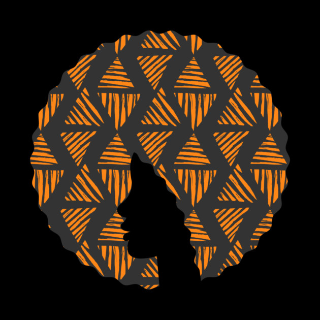 Afro Hair Woman with African Pattern, Black History by logiamerch