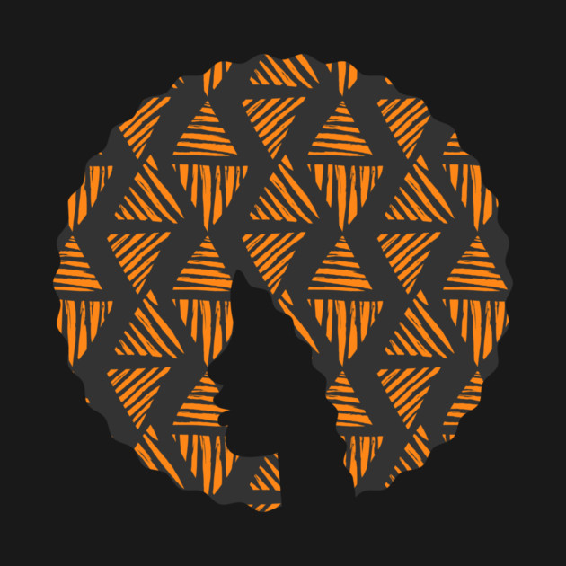Afro Hair Woman with African Pattern, Black History by logiamerch