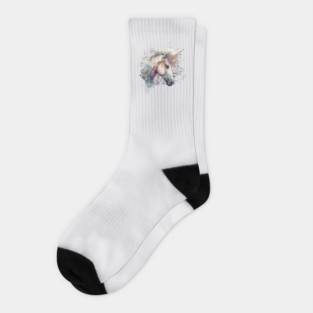 Watercolor Unicorn Socks