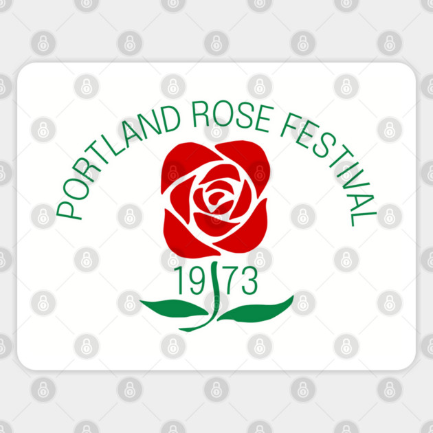 1973 Portland Rose Festival Vintage Button Sticker by Yesteeyear