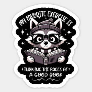 Funny Raccoon Reading Book for Bookworm and Book Lover Sticker