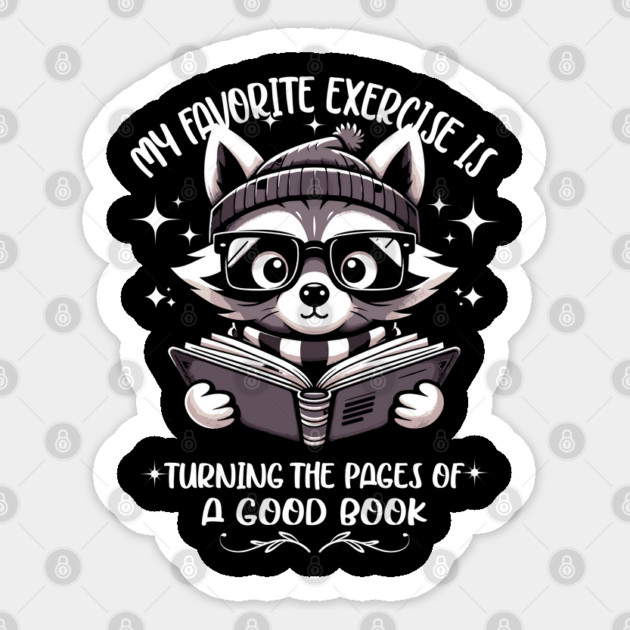 Funny Raccoon Reading Book for Bookworm and Book Lover Sticker by JessArty