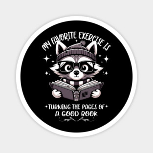 Funny Raccoon Reading Book for Bookworm and Book Lover Magnet