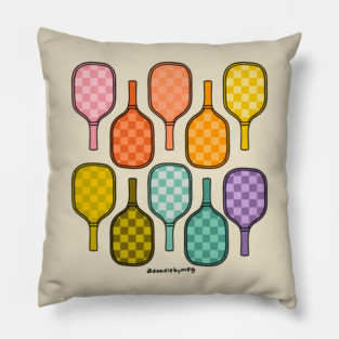 Rainbow Pickleball Paddles Pillow
