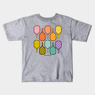 Rainbow Pickleball Paddles Kids T-Shirt