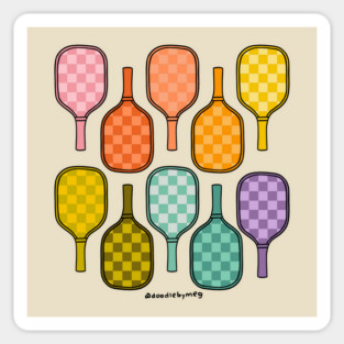 Rainbow Pickleball Paddles Sticker