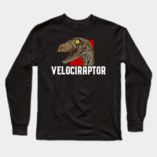Awesome Velociraptor Dinosaur Ferocious Dino Long Sleeve T-Shirt