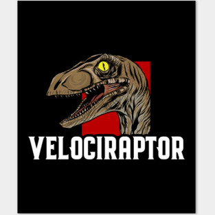 Awesome Velociraptor Dinosaur Ferocious Dino Posters and Art