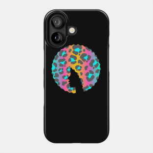 Afro Hair Woman with Animal African Pattern, Black History Phone Case