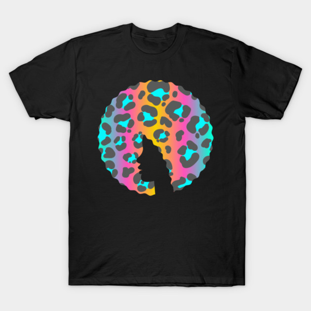 Afro Hair Woman with Animal African Pattern, Black History T-Shirt by logiamerch