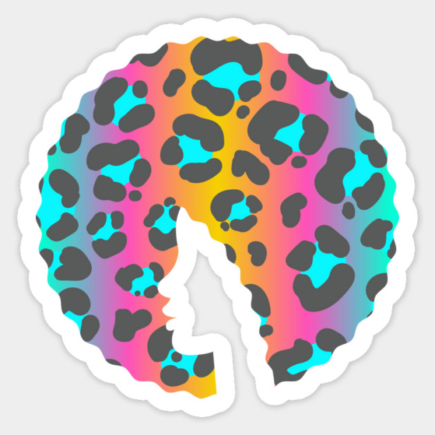 Afro Hair Woman with Animal African Pattern, Black History Sticker by logiamerch