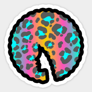 Afro Hair Woman with Animal African Pattern, Black History Magnet