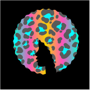 Afro Hair Woman with Animal African Pattern, Black History Posters and Art