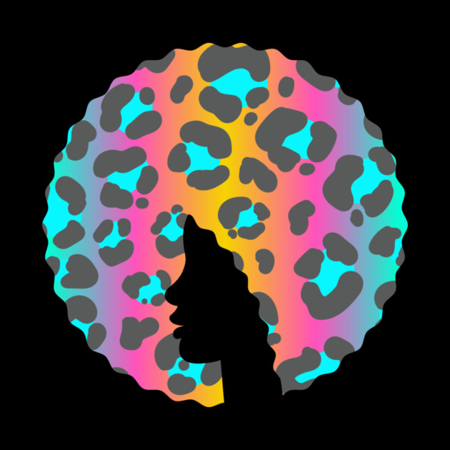 Afro Hair Woman with Animal African Pattern, Black History by logiamerch
