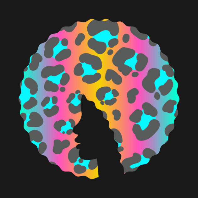 Afro Hair Woman with Animal African Pattern, Black History by logiamerch