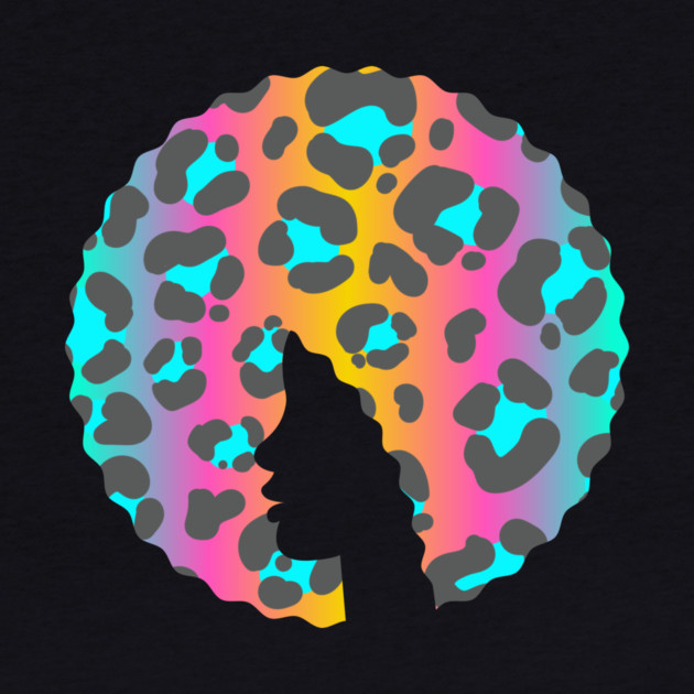 Afro Hair Woman with Animal African Pattern, Black History by logiamerch