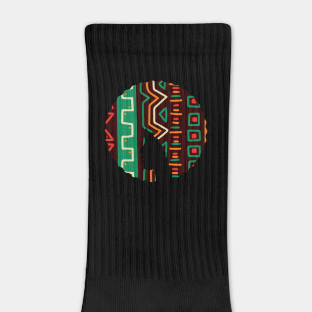 Afro Hair Woman with African Pattern, Black History by logiamerch