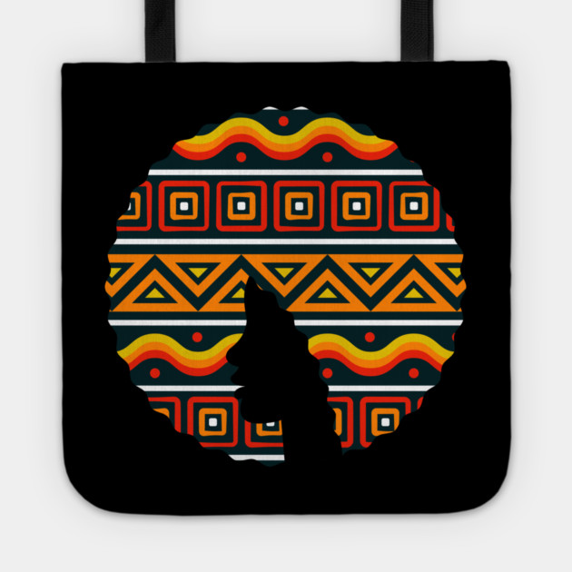 Afro Hair Woman with African Pattern, Black History Tote by logiamerch