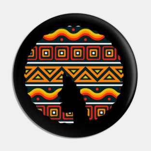 Afro Hair Woman with African Pattern, Black History Pin