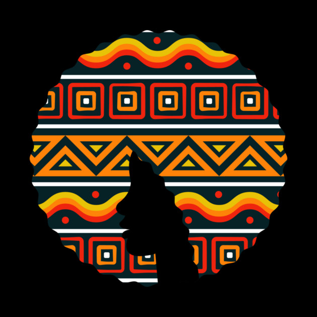 Afro Hair Woman with African Pattern, Black History by logiamerch