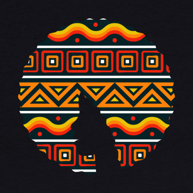 Afro Hair Woman with African Pattern, Black History by logiamerch