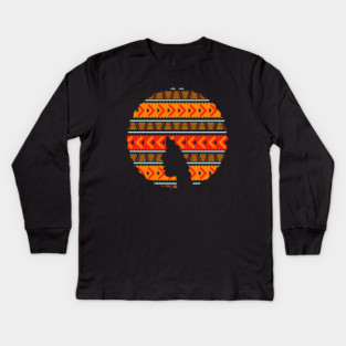 Afro Hair Woman with African Pattern, Black History Kids Long Sleeve T-Shirt