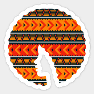 Afro Hair Woman with African Pattern, Black History Magnet