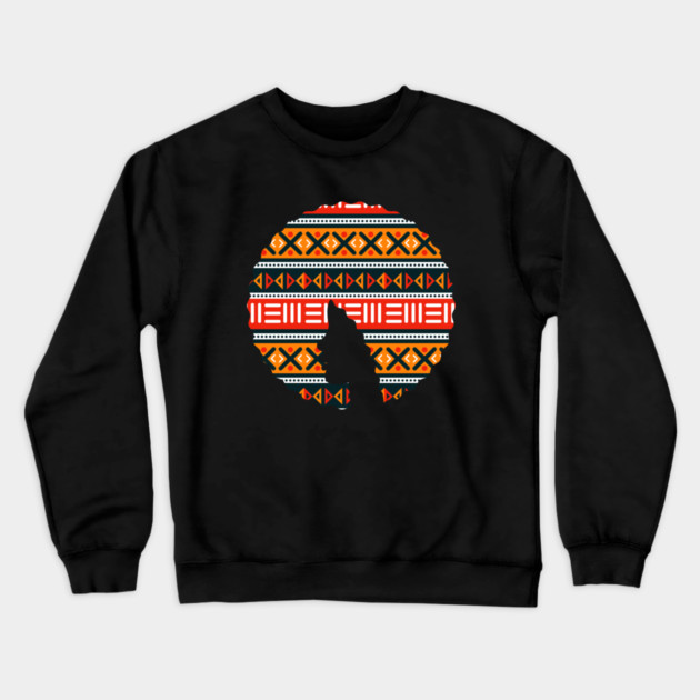 Afro Hair Woman with African Pattern, Black History Crewneck Sweatshirt by logiamerch