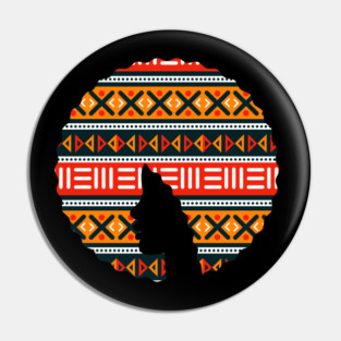 Afro Hair Woman with African Pattern, Black History Pin