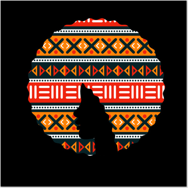 Afro Hair Woman with African Pattern, Black History Wall Art by logiamerch