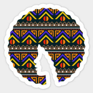 Afro Hair Woman with African Pattern, Black History Magnet