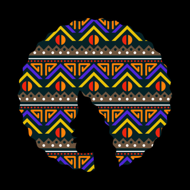 Afro Hair Woman with African Pattern, Black History by logiamerch