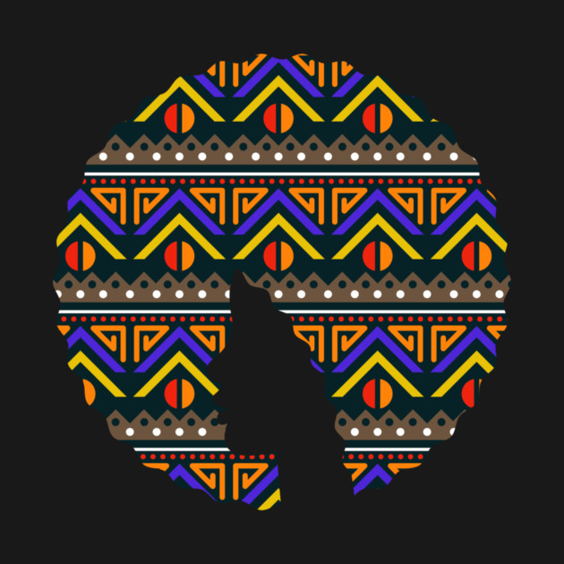 Afro Hair Woman with African Pattern, Black History by logiamerch