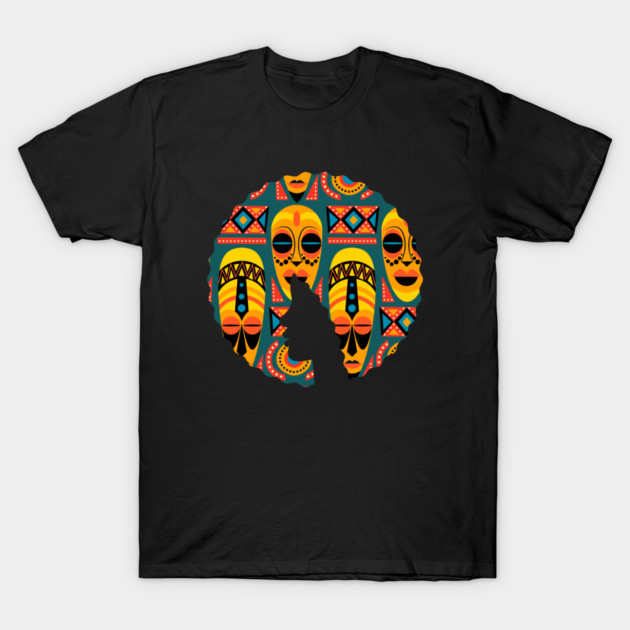 Afro Hair Woman with African Pattern, Black History T-Shirt by logiamerch