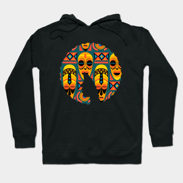 Afro Hair Woman with African Pattern, Black History Hoodie by logiamerch