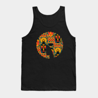 Afro Hair Woman with African Pattern, Black History Tank Top