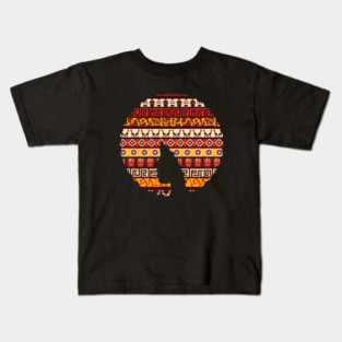 Afro Hair Woman with African Pattern, Black History Kids T-Shirt