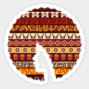 Afro Hair Woman with African Pattern, Black History Magnet