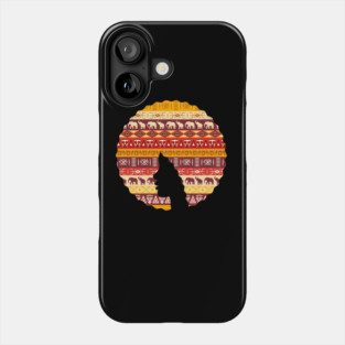 Afro Hair Woman with African Pattern, Black History Phone Case