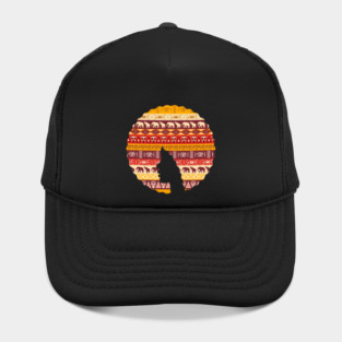 Afro Hair Woman with African Pattern, Black History Hat