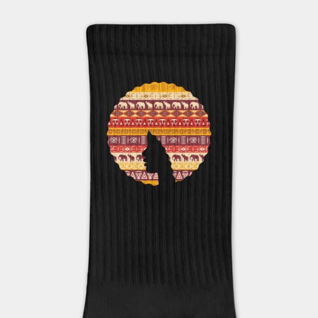 Afro Hair Woman with African Pattern, Black History by logiamerch