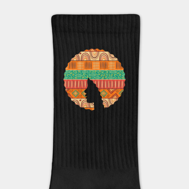 Afro Hair Woman with African Pattern, Black History by logiamerch