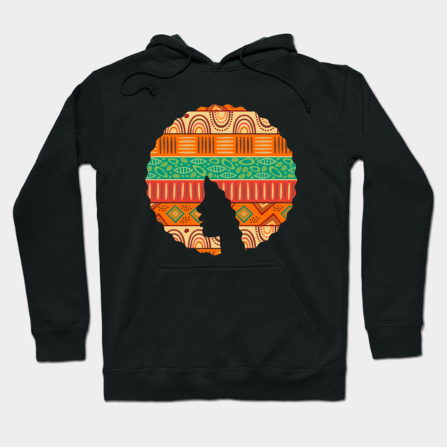 Afro Hair Woman with African Pattern, Black History Hoodie by logiamerch