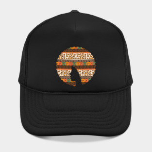 Afro Hair Woman with African Pattern, Black History Hat