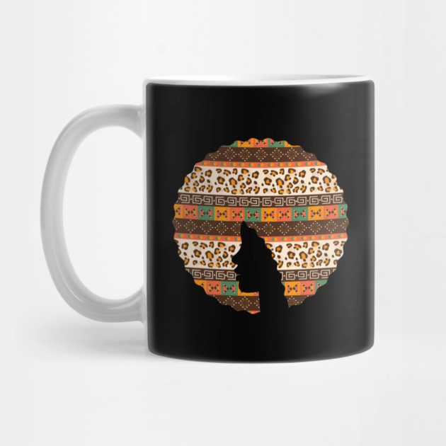 Afro Hair Woman with African Pattern, Black History by logiamerch
